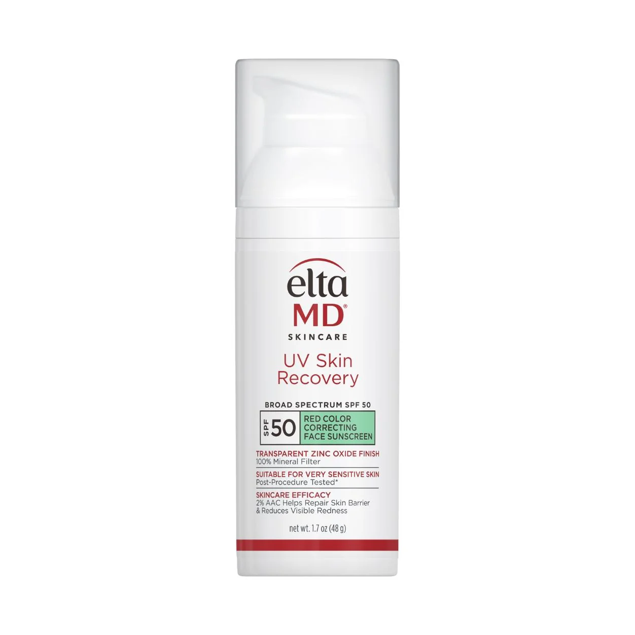 UV Skin Recovery Red Color Correcting Green Tint Broad Spectrum SPF 50