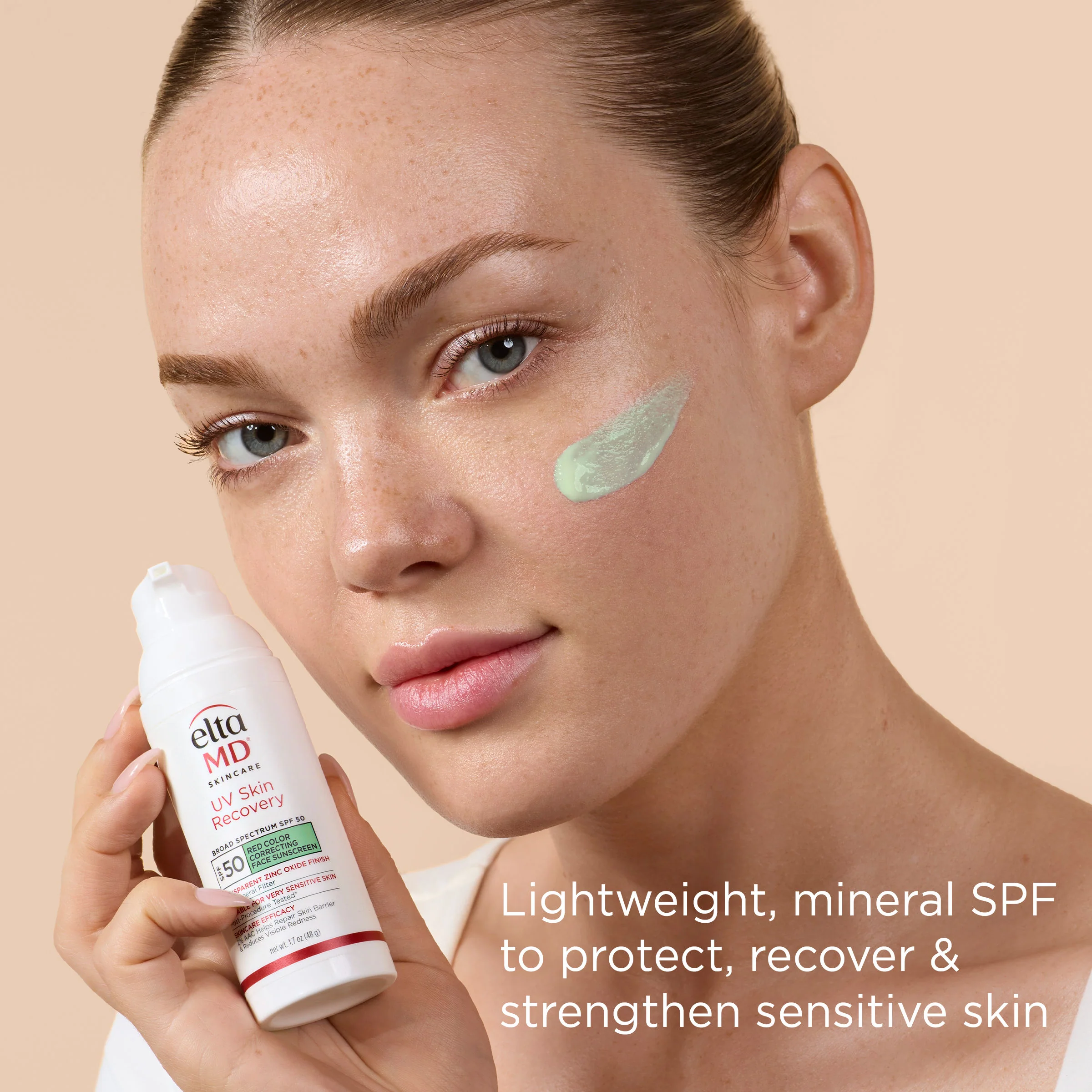 UV Skin Recovery Red Color Correcting Green Tint Broad Spectrum SPF 50 - Image 3