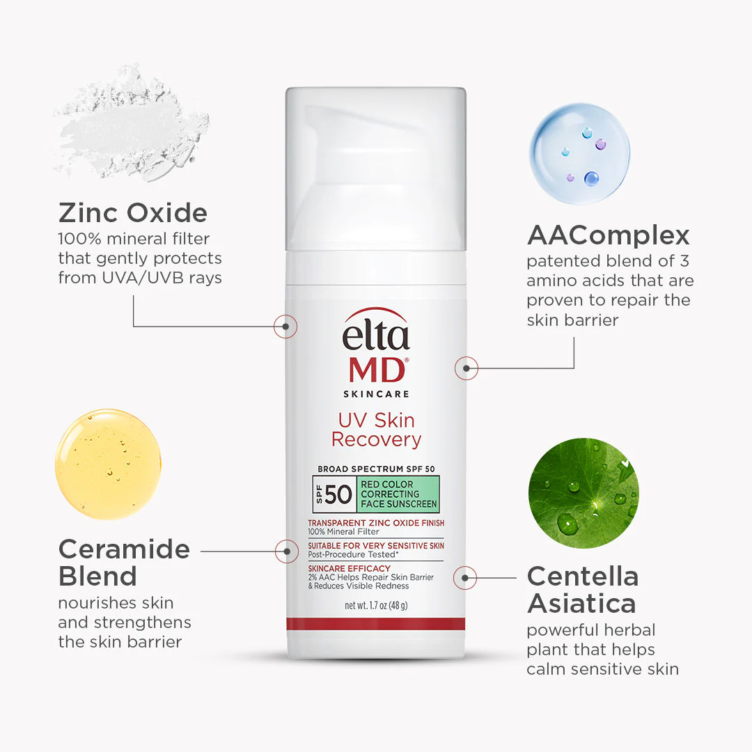 UV Skin Recovery Red Color Correcting Green Tint Broad Spectrum SPF 50 - Image 5